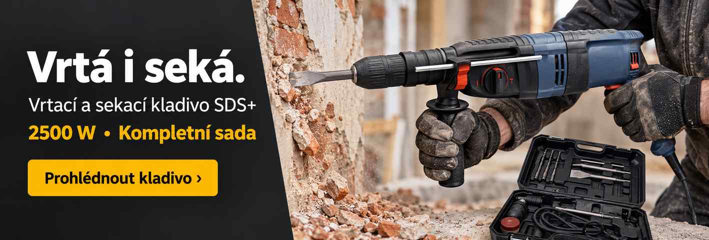Vrtací a sekací kladivo SDS+ 2500 W v kompletní sadě