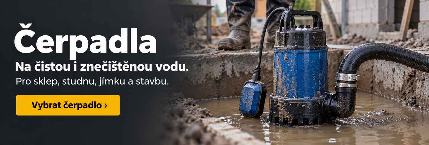 Čerpadla na čistou i znečištěnou vodu pro sklep, studnu, jímku a stavbu