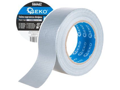 Vyztužená textilní opravná páska duct tape 48 mm × 50 m stříbrná Geko G66462
