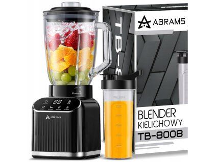 Stolní mixér ABRAMS TB-8008 — 1500 W, skleněná nádoba 1,5 l + bidon, LCD