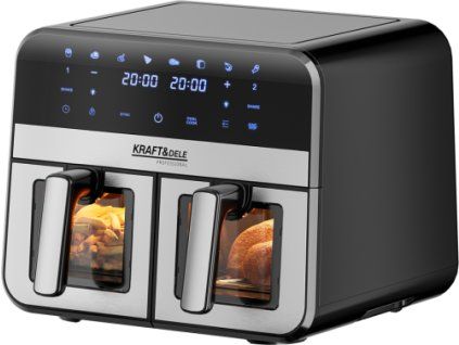 72915 1 kraft dele beztukova friteza 9 l s lcd a dvoji zonou vareni kd4179