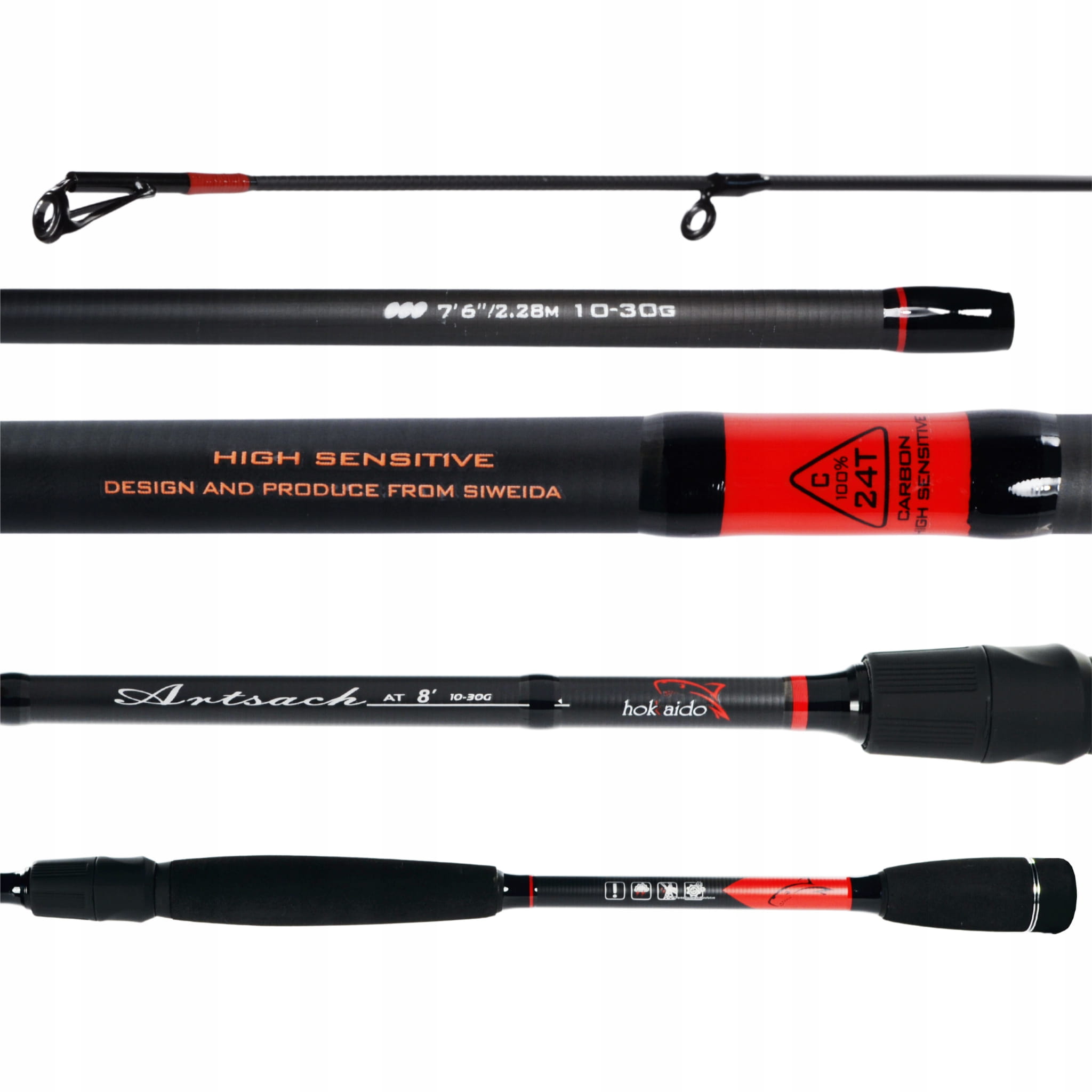Spinningový prut artsach AT 10–30 g, 2,4 m 3