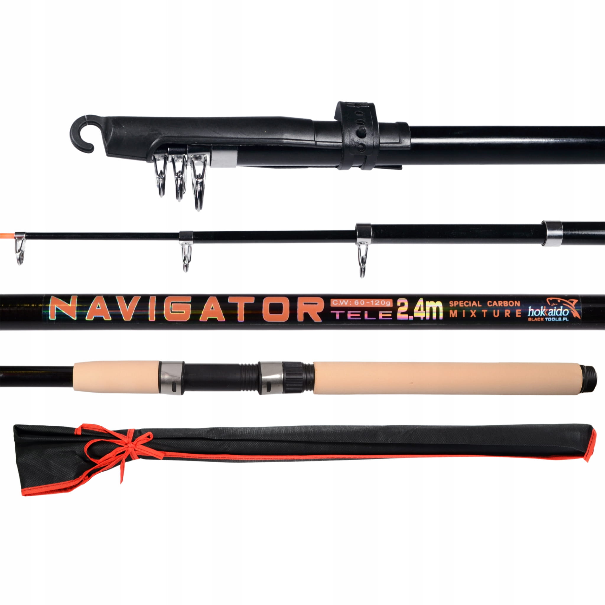 Teleskopický rybářský prut Hokkaido Navigator 2,4 m 5