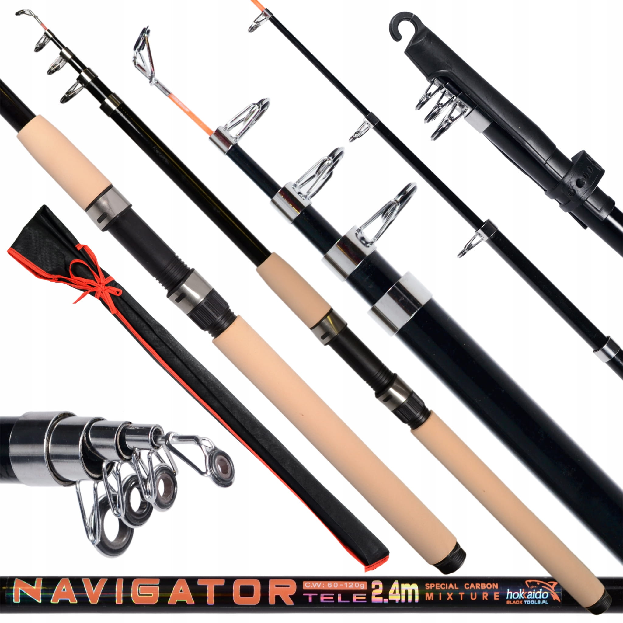 Teleskopický rybářský prut Hokkaido Navigator 2,4 m 2