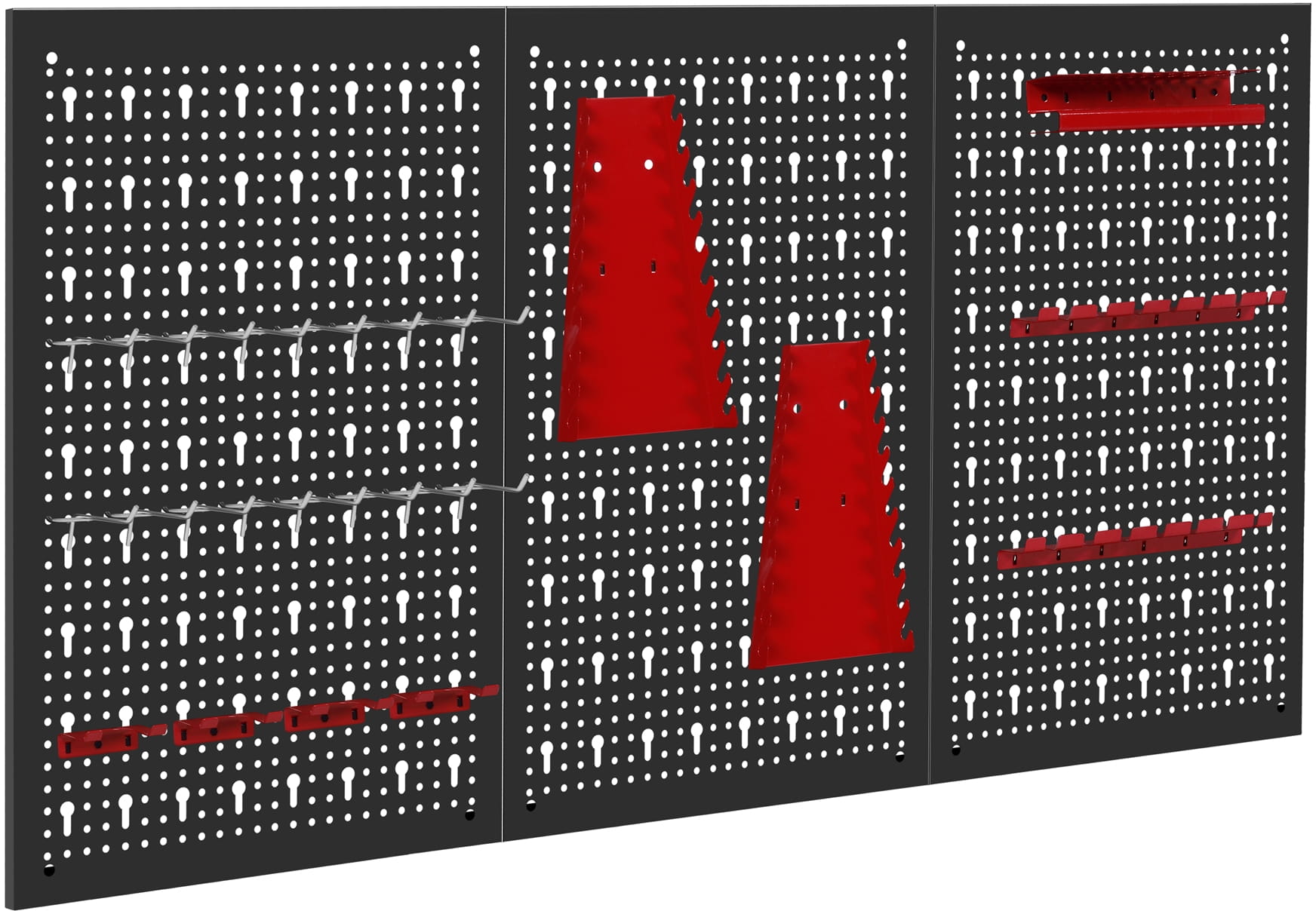 Děrovaný nástěnný panel Kraft&Dele KD11895 — osazení nářadím