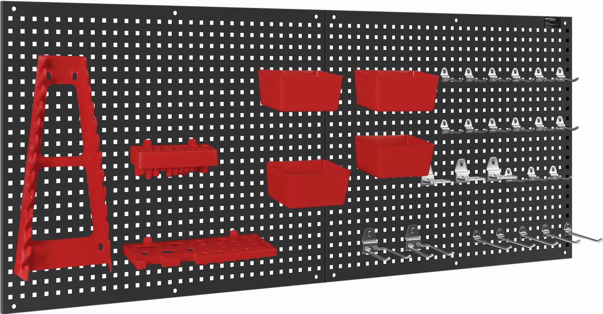 Nástěnný dílenský panel Kraft&Dele KD11897 — detail háčků