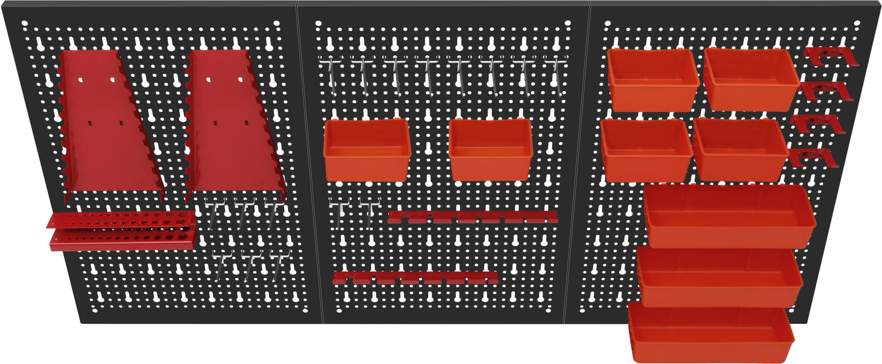 Kovový nástěnn panel KD11898 – příslušenství rozložené