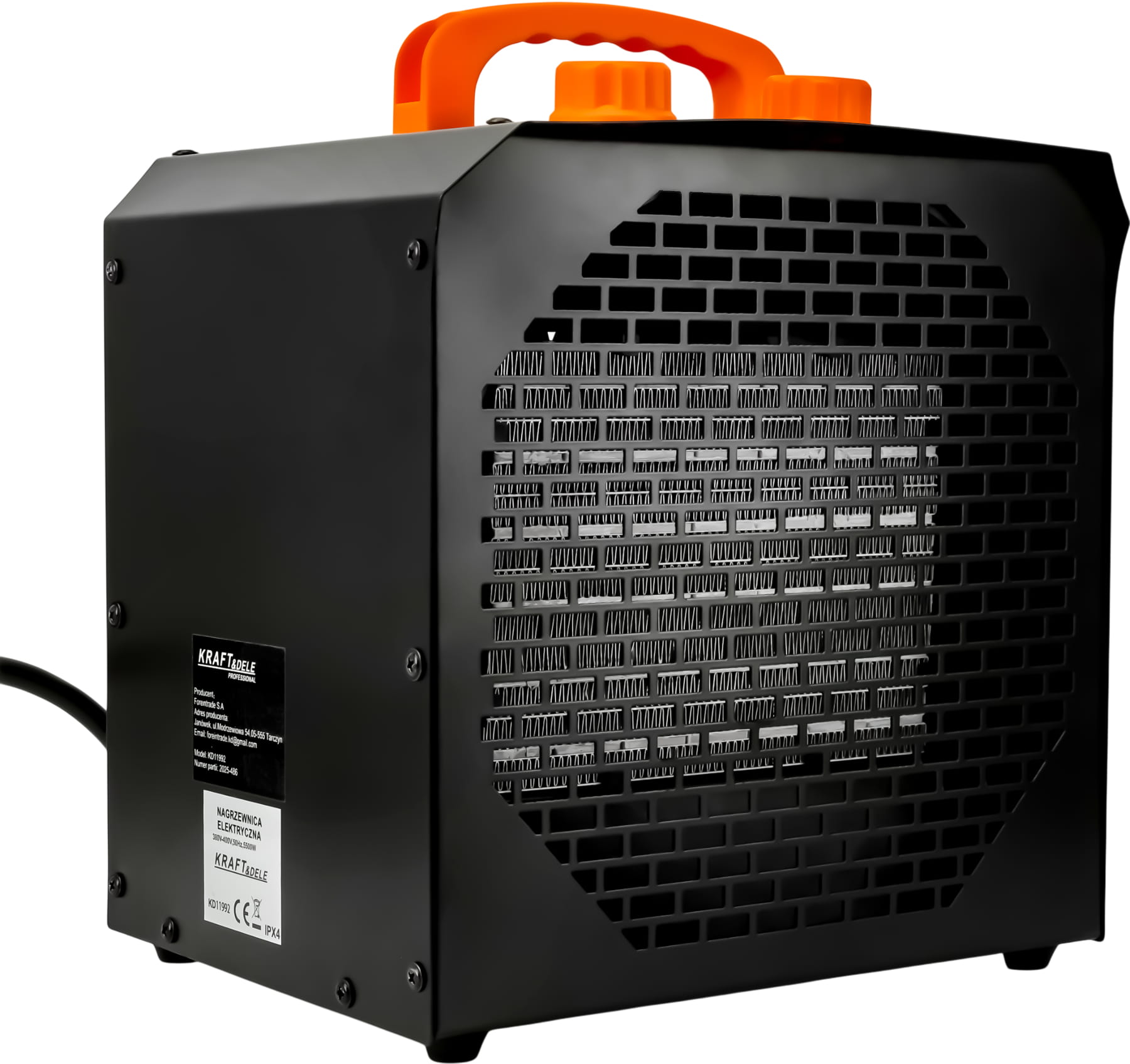 Elektrický ohřívač KD11992 – boční pohled
