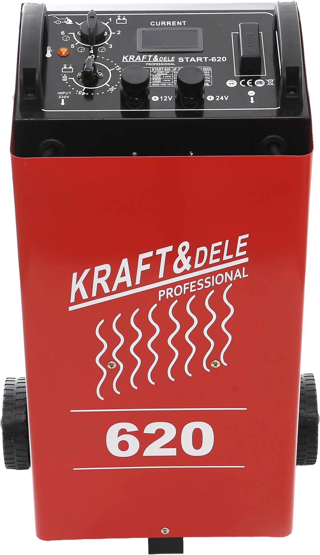 Nabíječka KD1915 – transportní kolečka a madlo