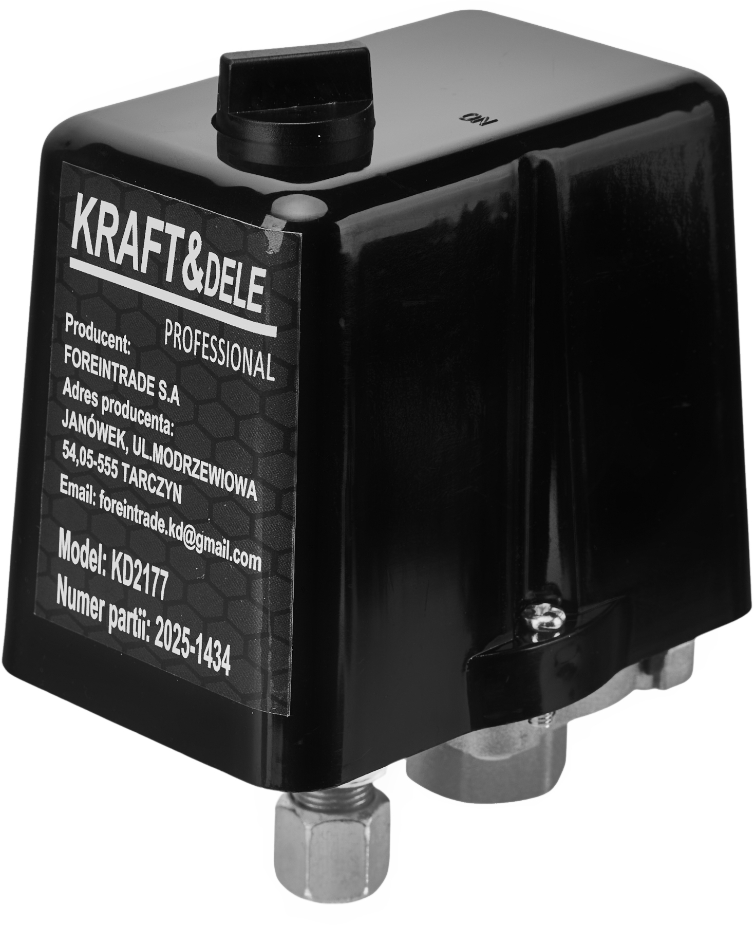 Kraft&Dele KD2177 tlakový spínač — boční pohled