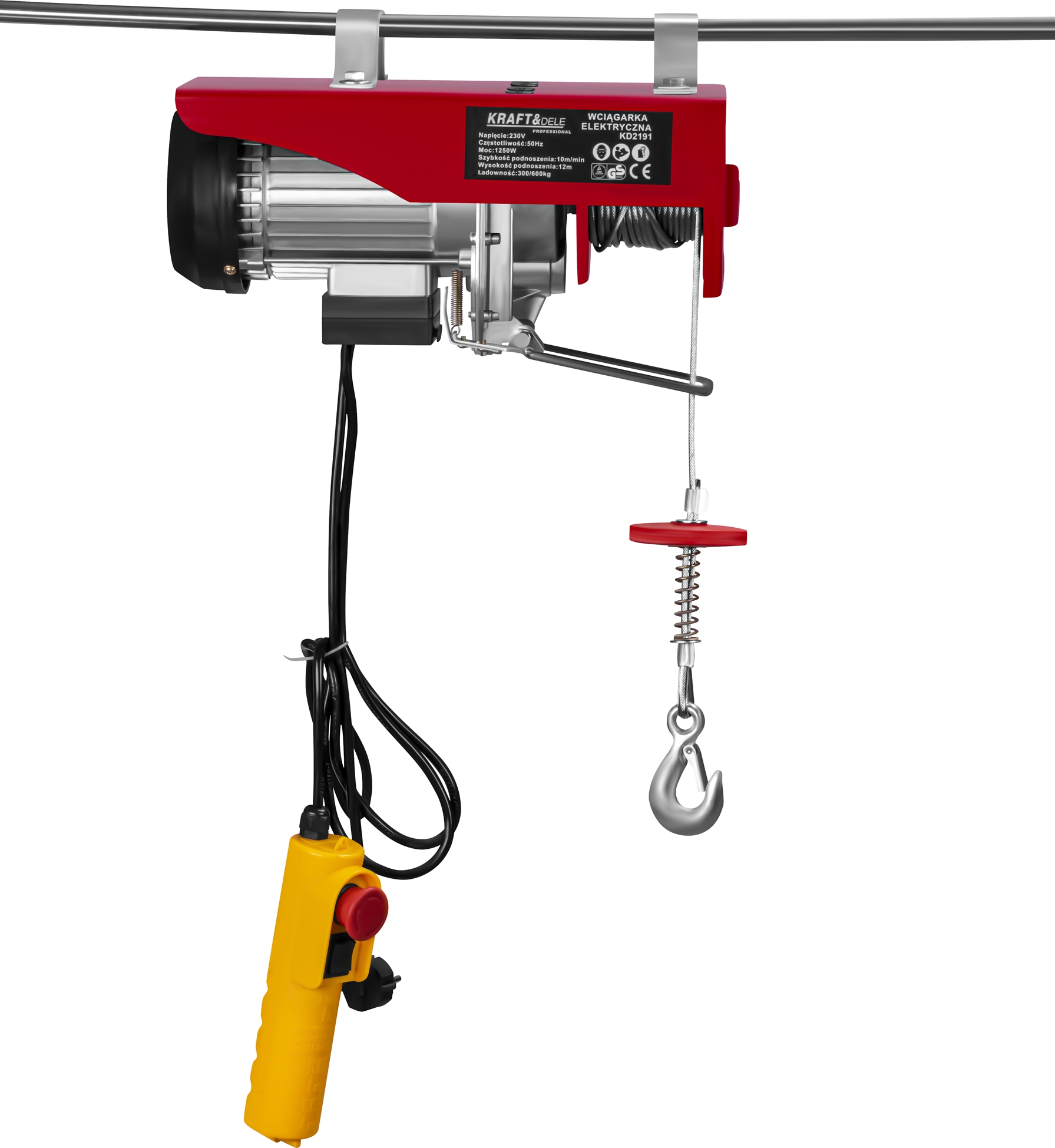 Elektrický naviják KD2191 — montáž v garáži