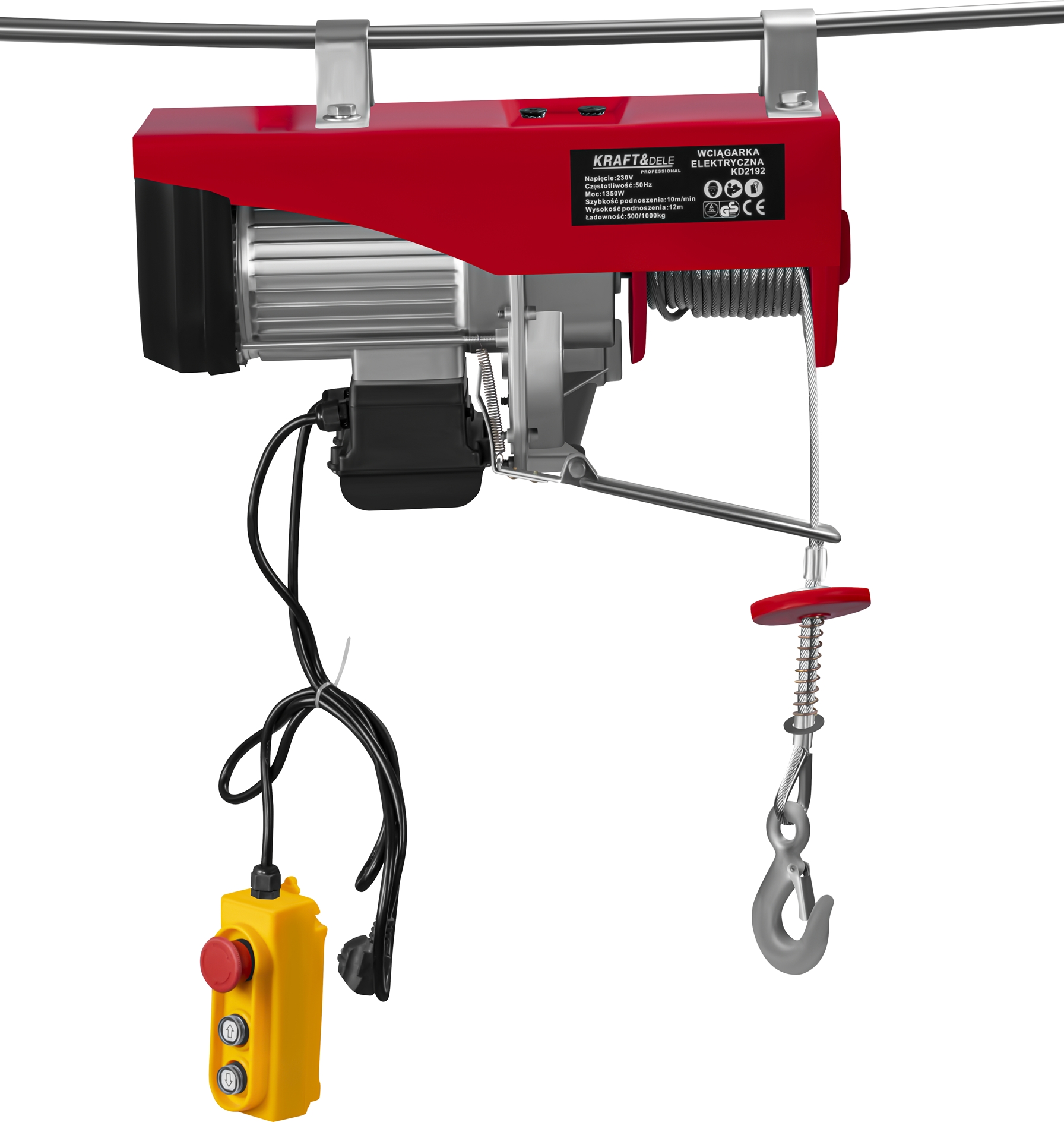 Elektrický naviják KD2192 – pohled zboku