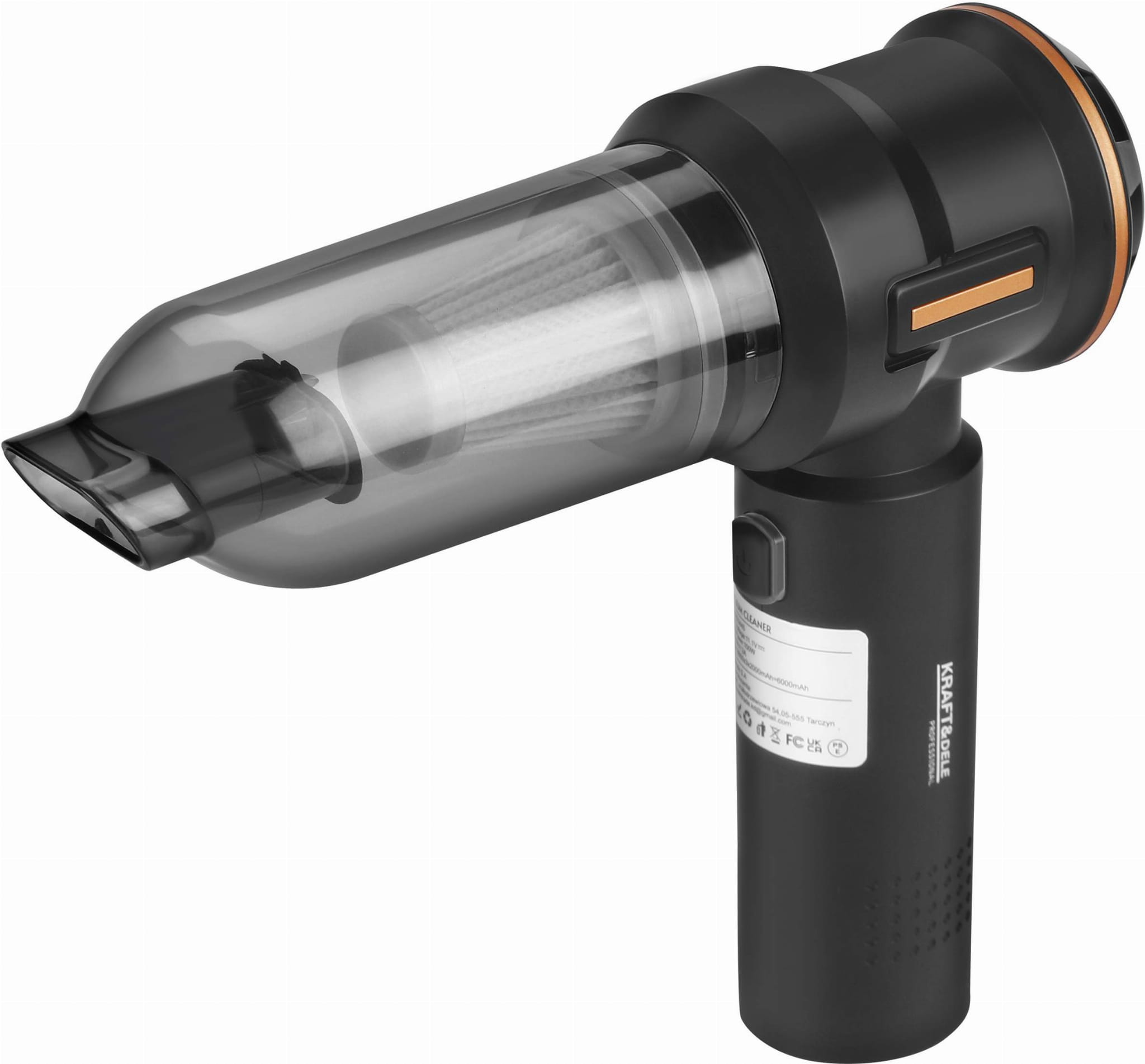 Akumulátorový vysavač Kraft&Dele KD3445 – pohled zboku