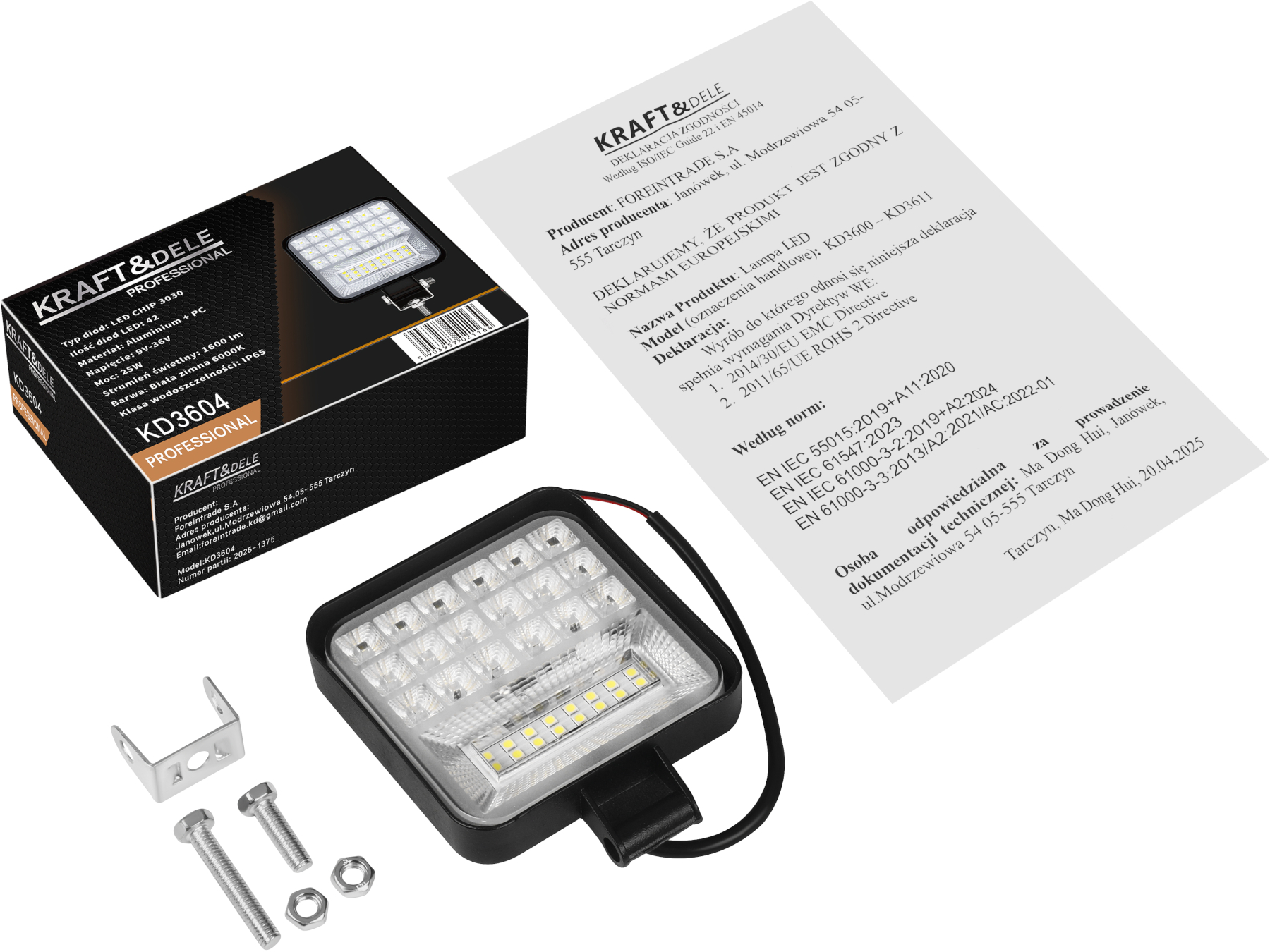 Pracovní svítidlo LED KD3604 — detail těla