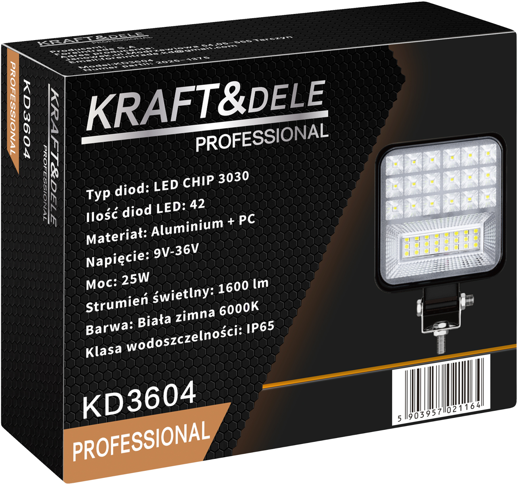 Pracovní svítidlo LED KD3604 — napájecí kabel