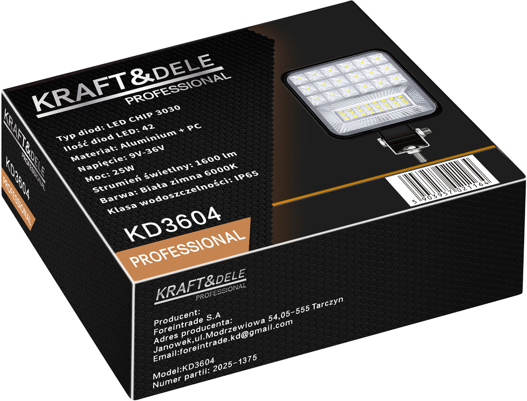 Pracovní svítidlo LED KD3604 — montážní set