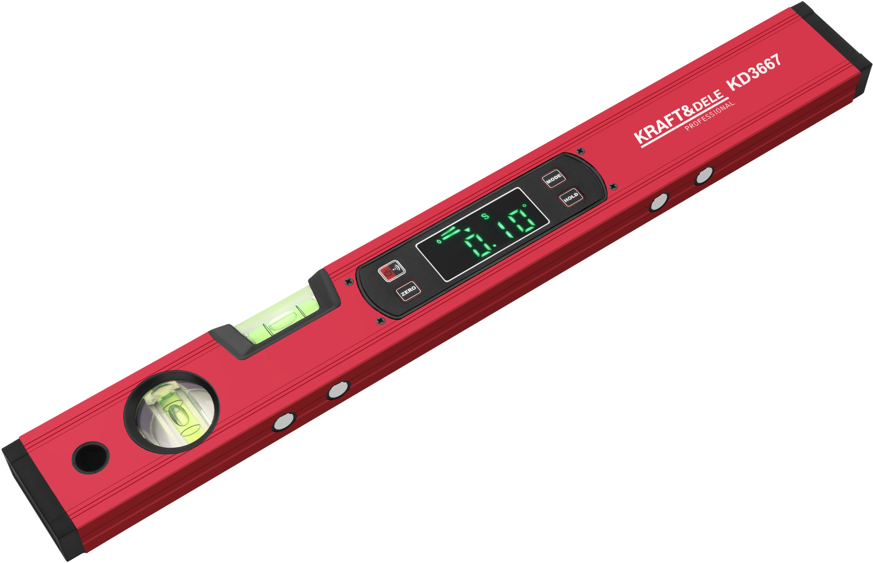 Digitální vodováha KD3667 — LCD displej s hodnotou úhlu