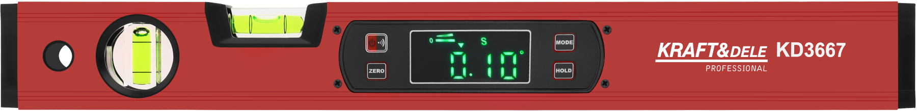 Digitální vodováha KD3667 — pohled zboku