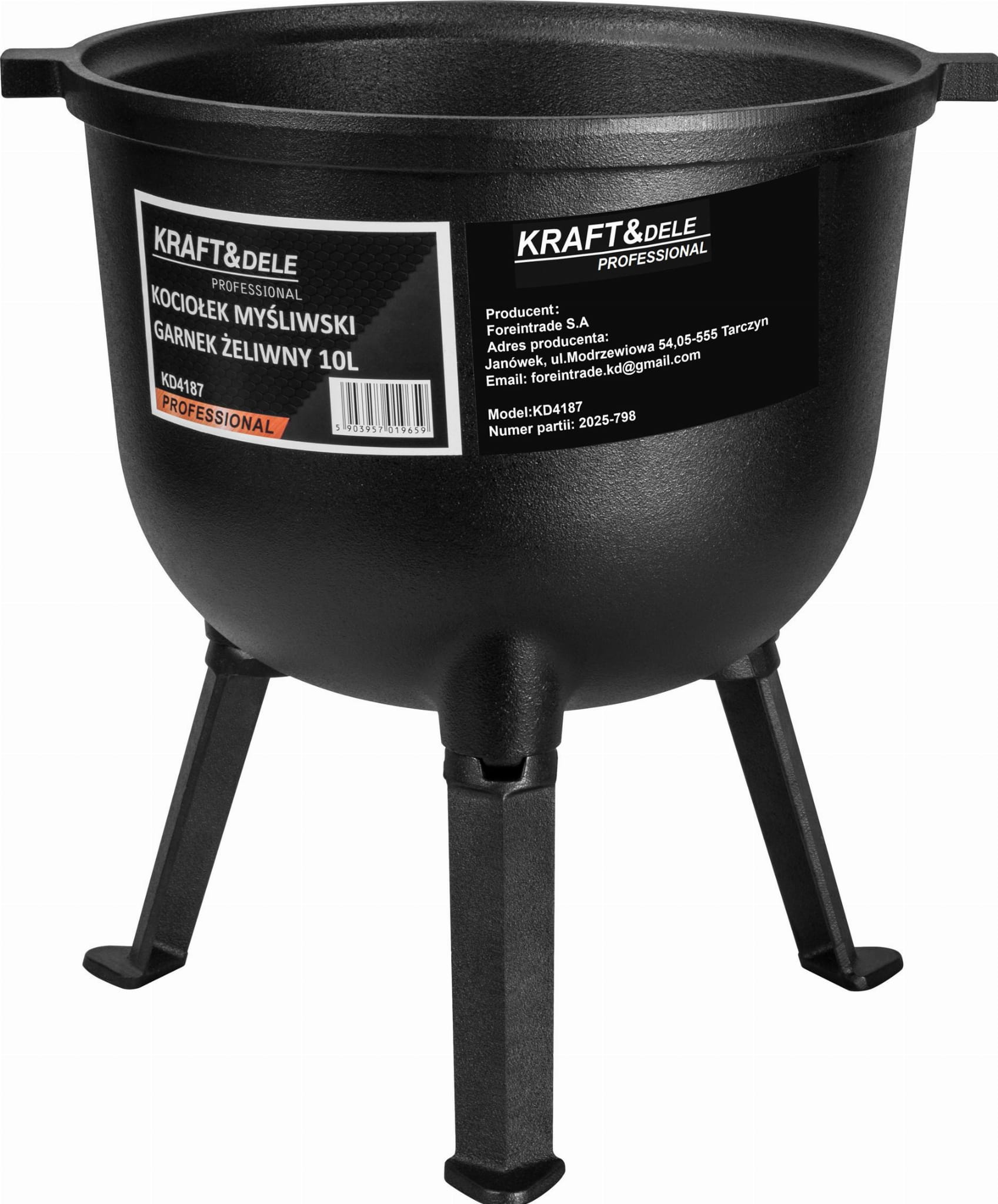 Myslivecký kotlík litinový 10 l KD4187 – montáž nožiček