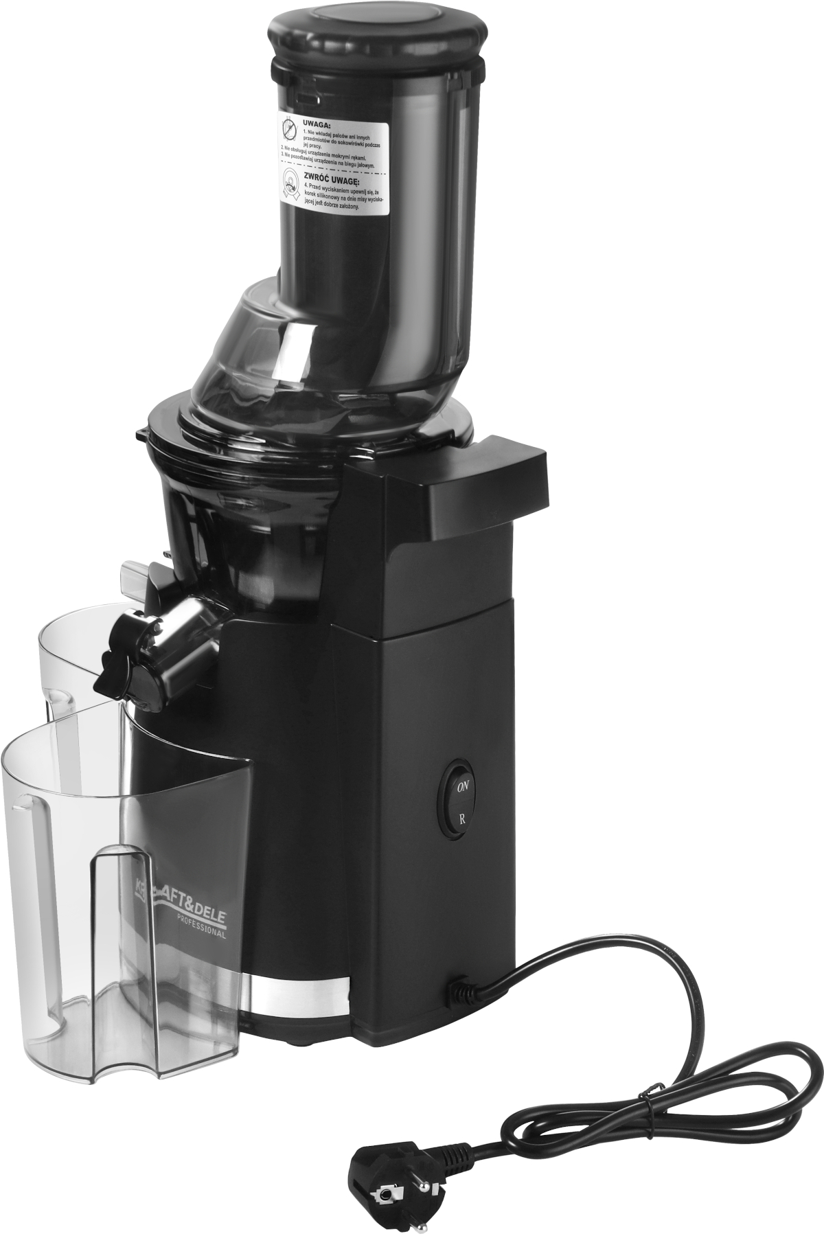 Pomalý odšťavňovač Kraft&Dele KD4251 — detail plnicího otvoru