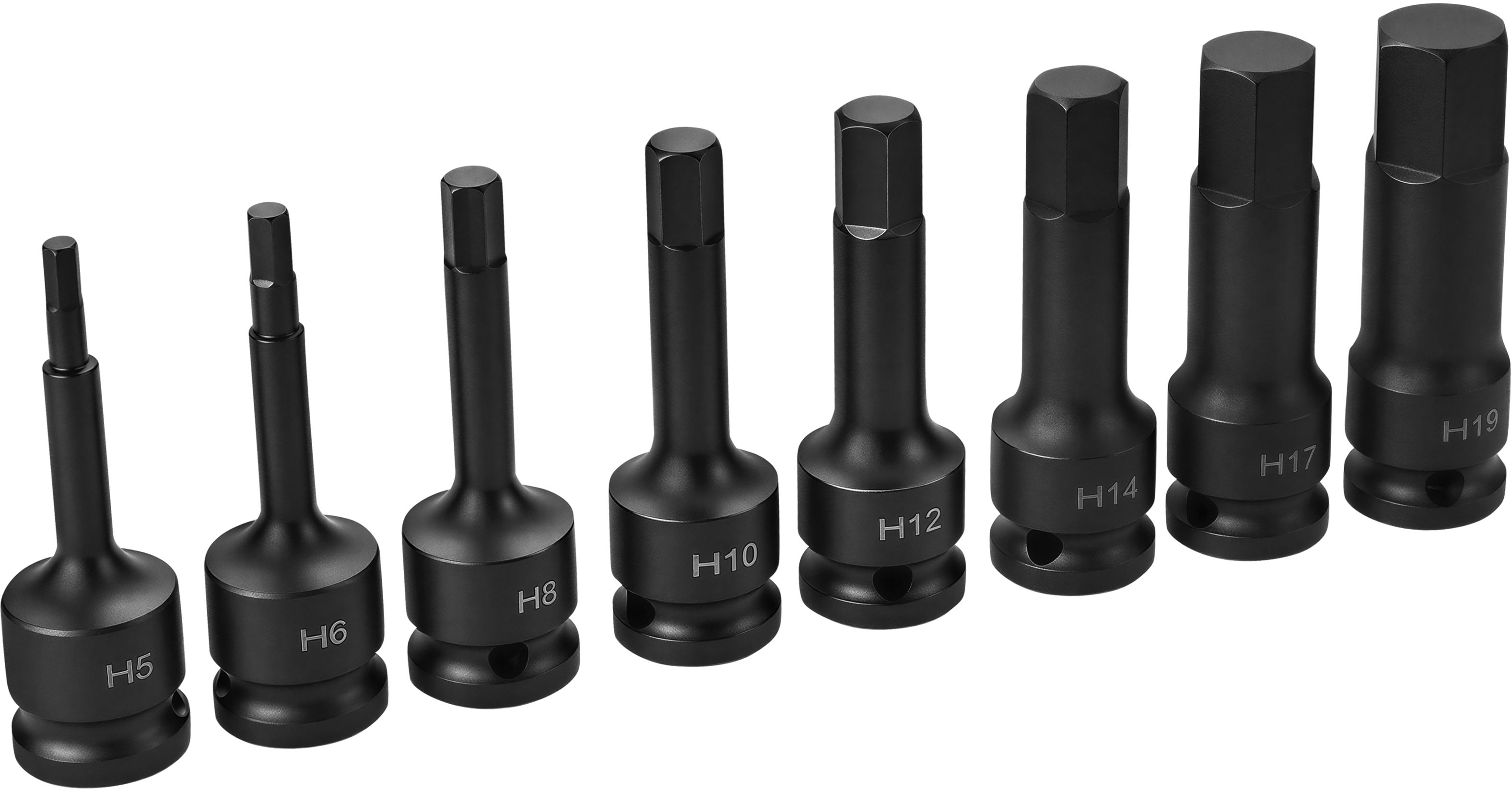 Kraft&Dele KD5431 rázové HEX nástrčné klíče – pohled ze strany