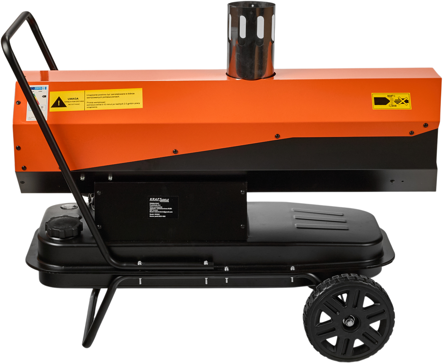 Naftový ohřívač KD5961 – pohled zboku