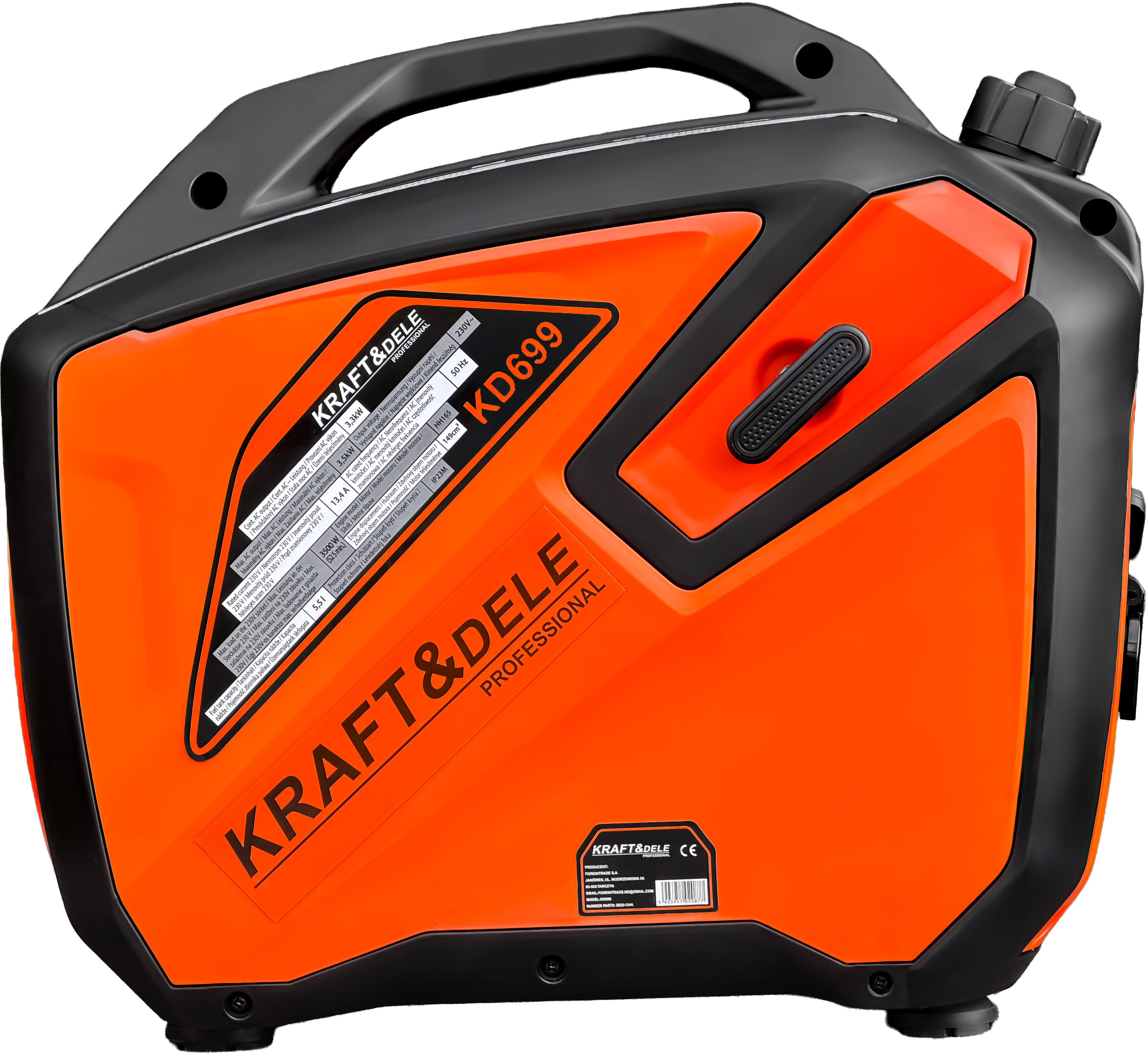 Invertorová elektrocentrála Kraft&Dele KD699 – ovládací panel