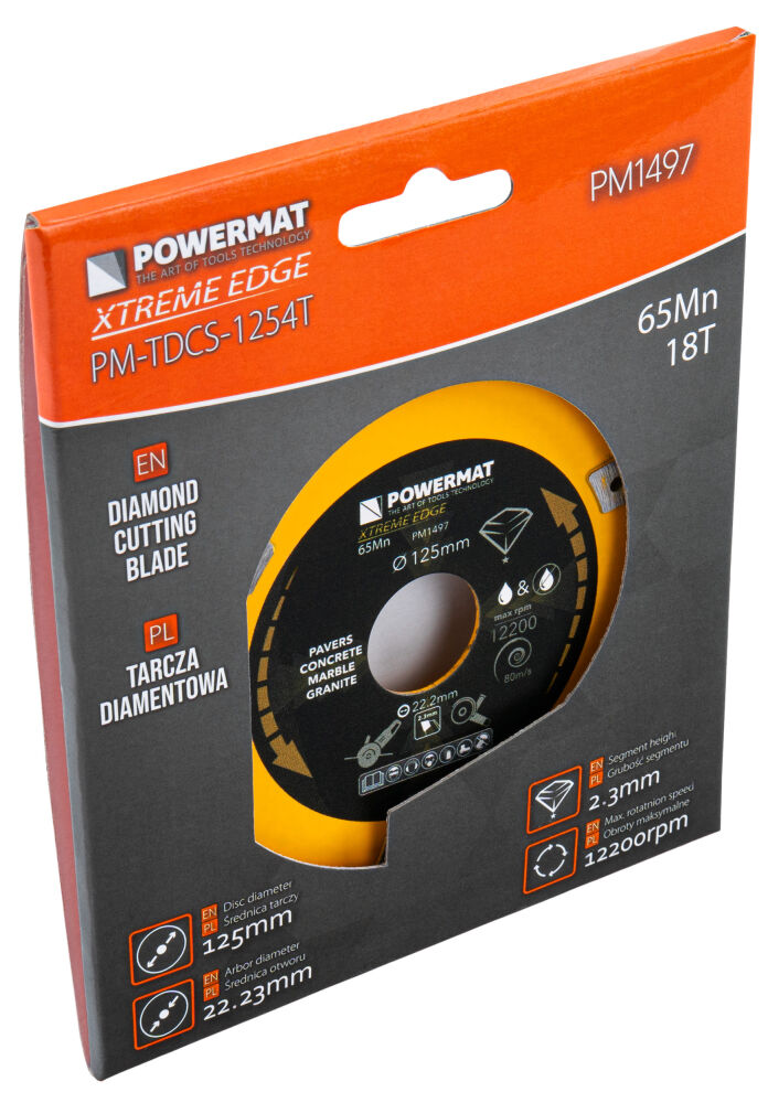 Segmentový diamantový kotouč 125 mm Powermat – detail segmentů