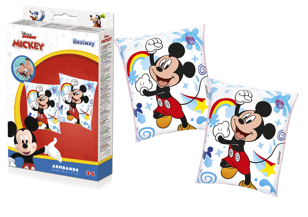 Nafukovací rukavice Bestway s motivem Mickey Mouse, bezpečné pro děti 3–6 let — Celkový pohled