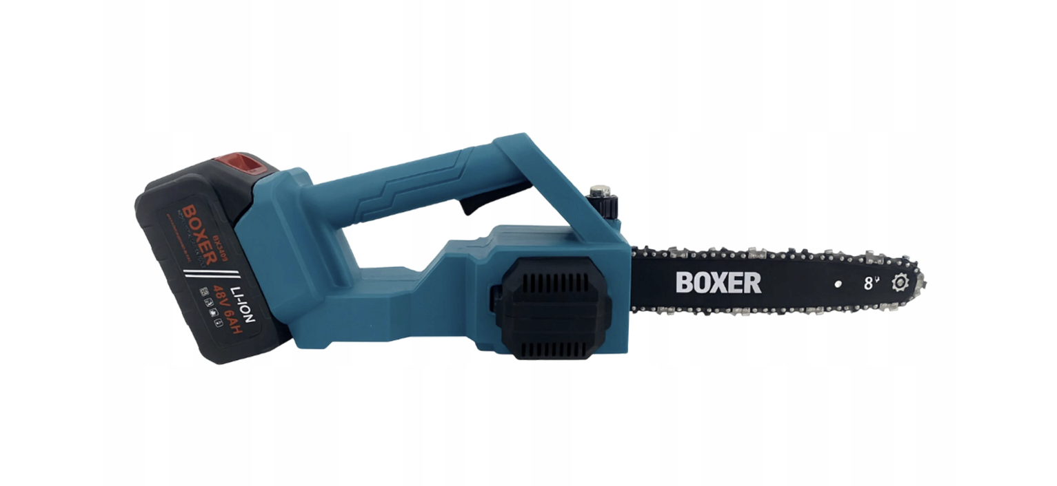 Aku záhradná sada 3 v 1 48 V BOXER BX3409 – reťazová píla 8″ + nožnice na konáre 25 mm + vyžínač 6″ | teleskopická tyč, 2× batéria 3