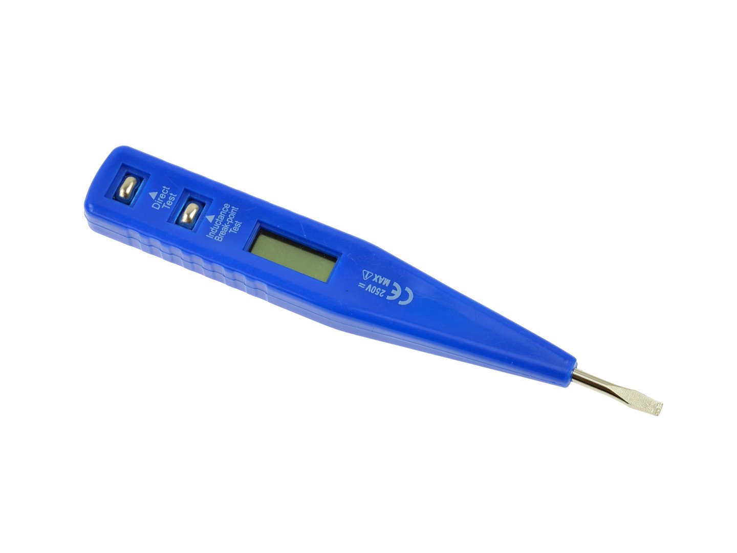 LCD průběhový voltmetr Geko — 12–250 V, ergonomické zacíchání pro pásek — LCD displej