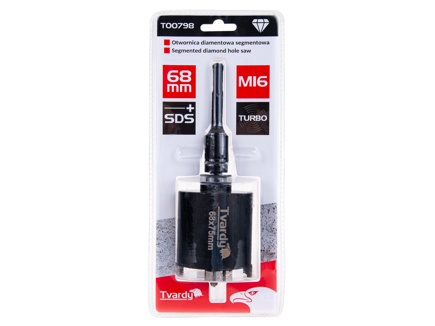 Diamantový kotouč segmentový Turbo 68 mm SDS Plus – Geko – pro řezání betonu i kamene bez úderu — Segmenty z tvrdokovu