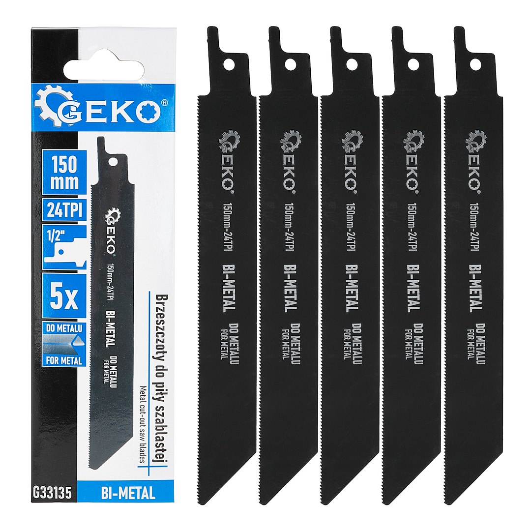 Bi-metalické brzeszczoty pro pilku šablástní kovovou 150 mm 24 TPI 5 ks – Geko — Bi-metalové brzeszczoty