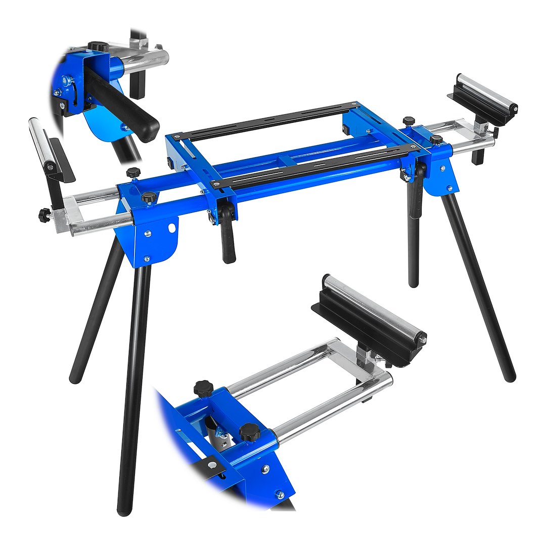 Pilový stůl Geko – stůl pro pilový stůl ukosový 200 kg 1000–1650×580×810–910 mm (EAN 5903418302139) — Celkový pohled