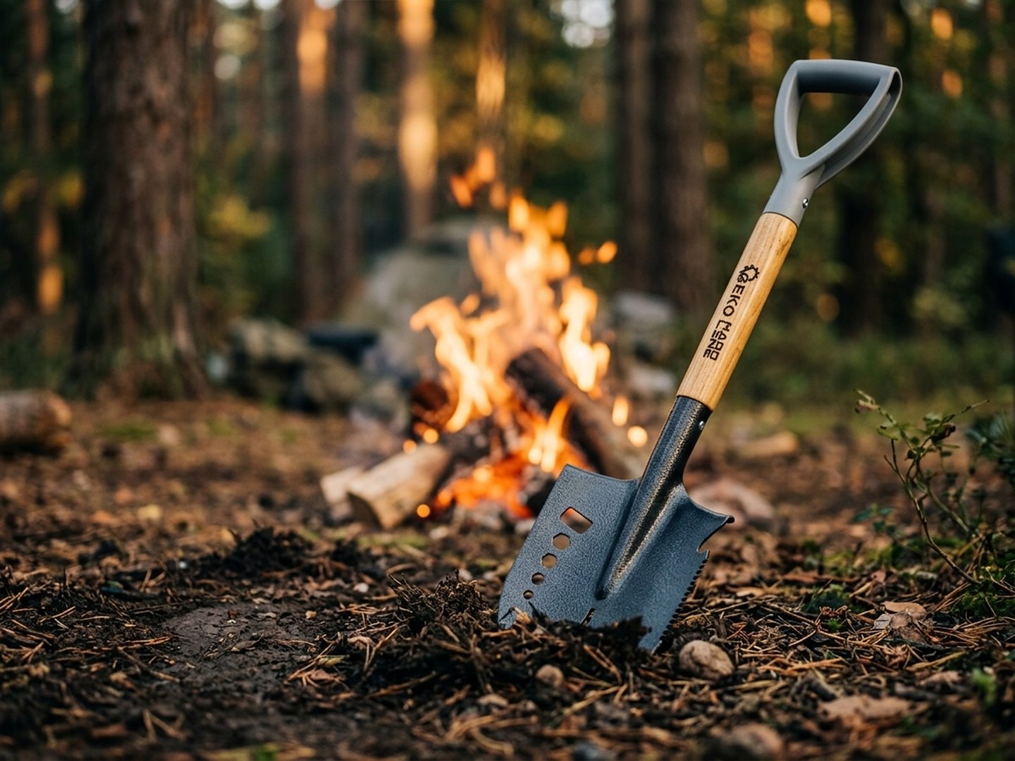 Vícefunkční lopata – saperka 70 cm Geko HARD-LINE — Dřevěná rukojeť