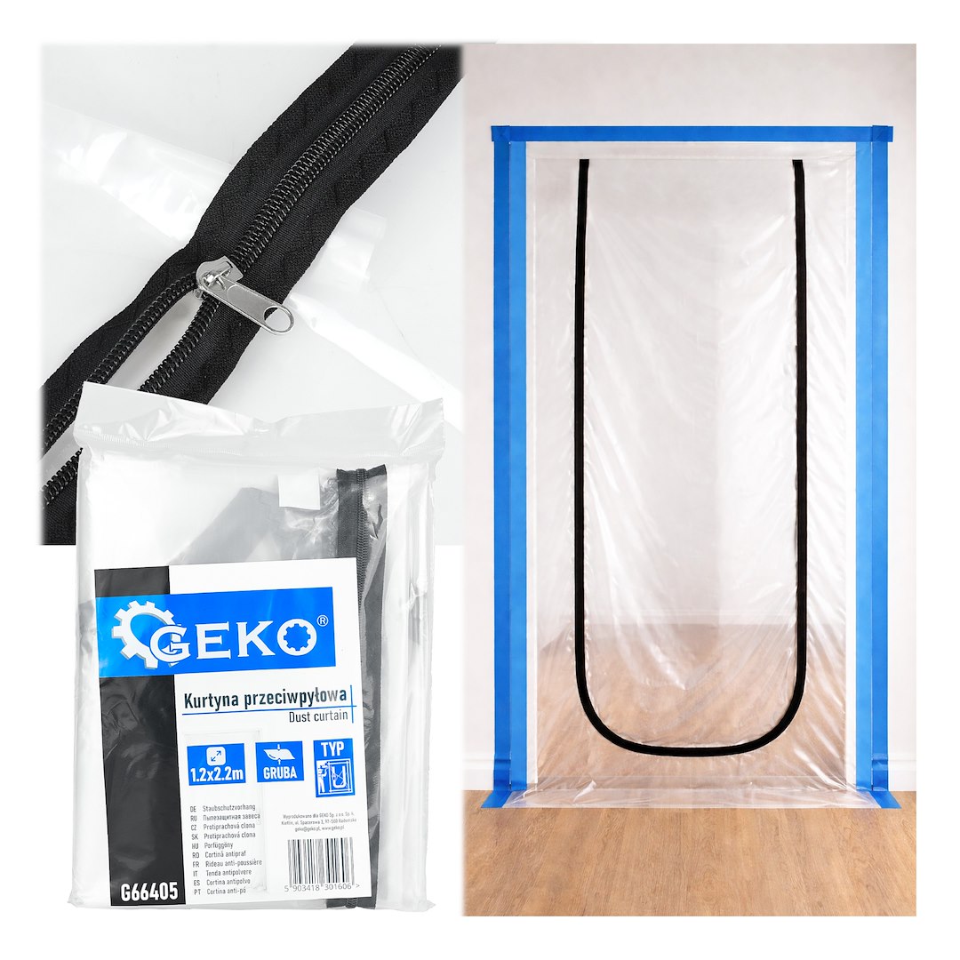 Protiprášková kurtyna pro dveře Geko 220×120 cm typ U — Celkový pohled