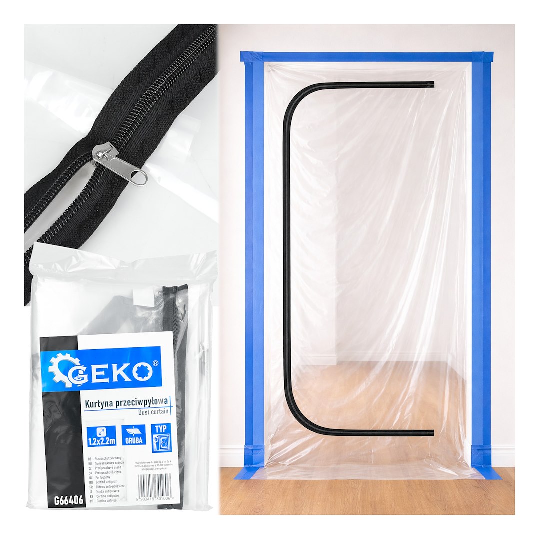 Protiprášková kurtyna Geko 220×120 cm — typ C — Celkový pohled