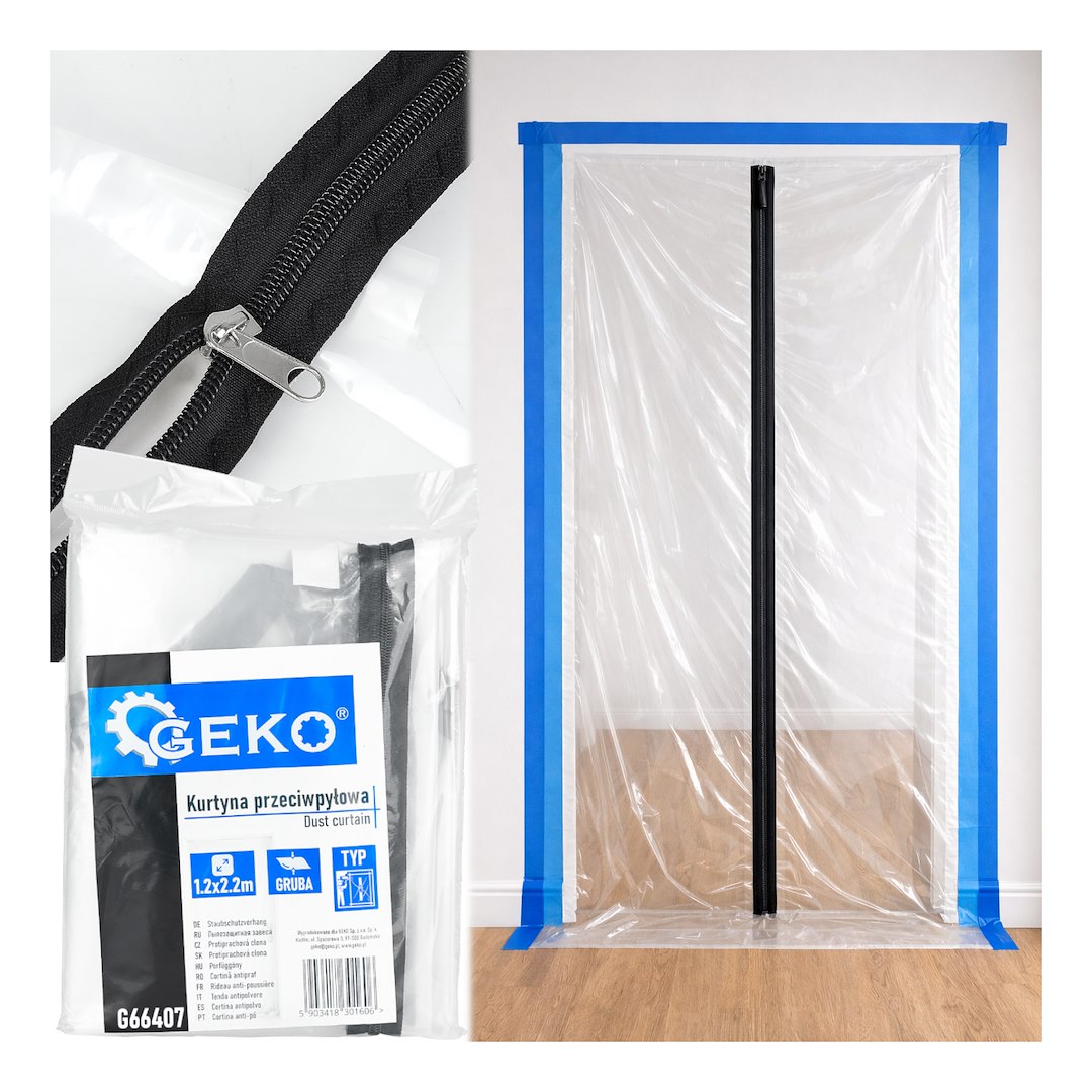 Protiprášková kurtyna pro dveře Geko 220×120 cm — typ I — Celkový pohled