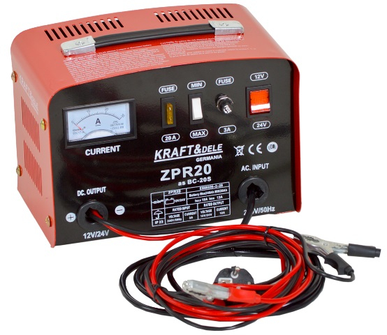 Prostowník 12V/24V 20A 60–200Ah KD910 KRAFT&DELE — Detail ovládání