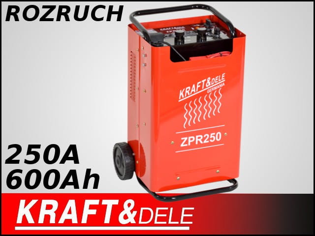 Prostowník z rozruchem 250 A 12/24 V KD912 KRAFT&DELE — V provozu
