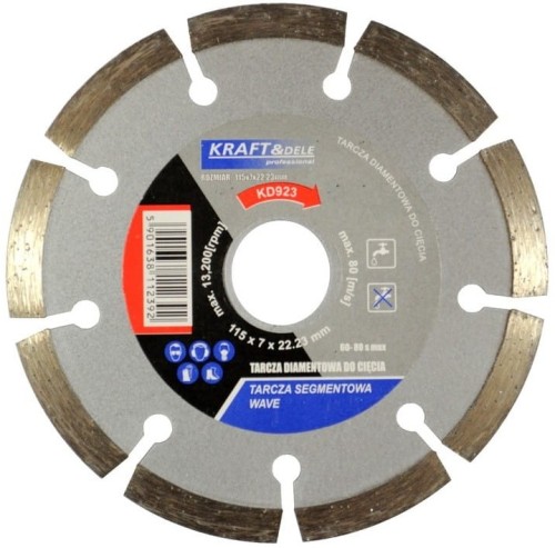 Tarcza segmentowa do řezání 115x7x22,23mm KD923 — Celkový pohled