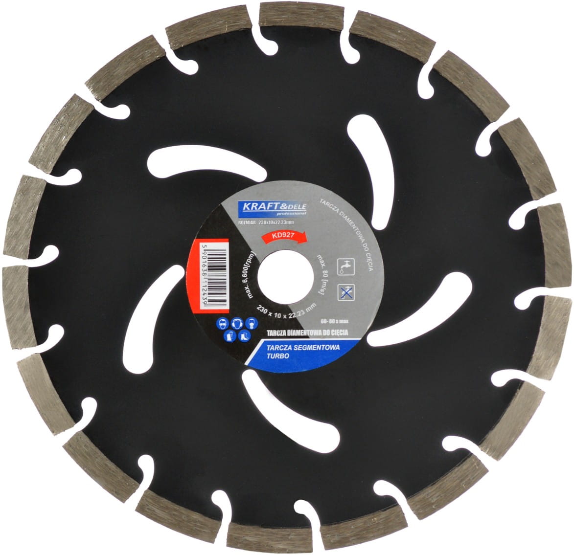 Segmentová trenační pila KRAFT&DELE KD927 230×10 mm s turboprofilací — Detail třídy