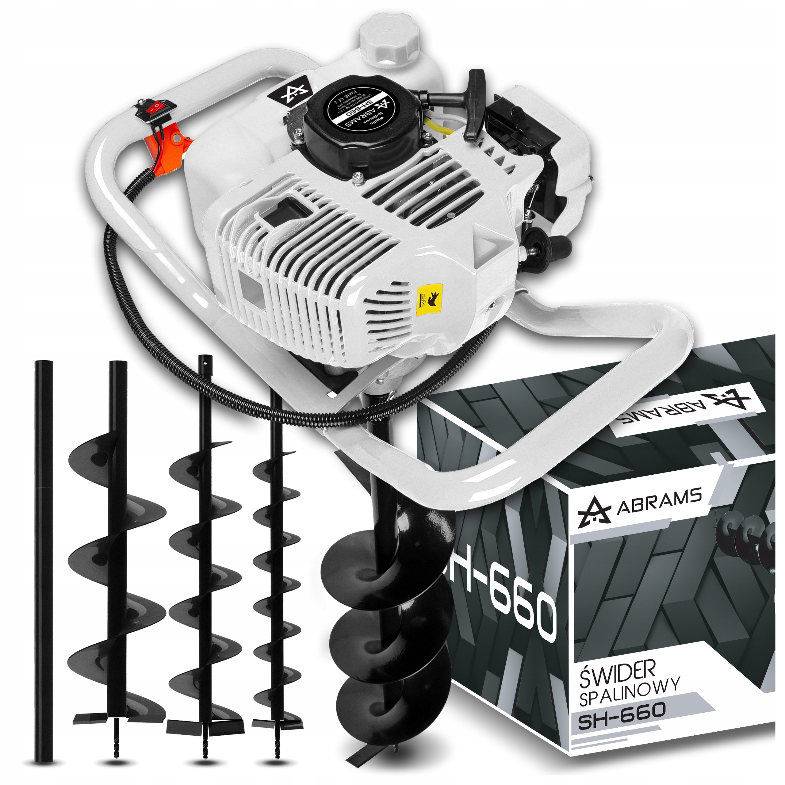 Motor 62 cm³ roztočí vrták až na 11 000 ot./min