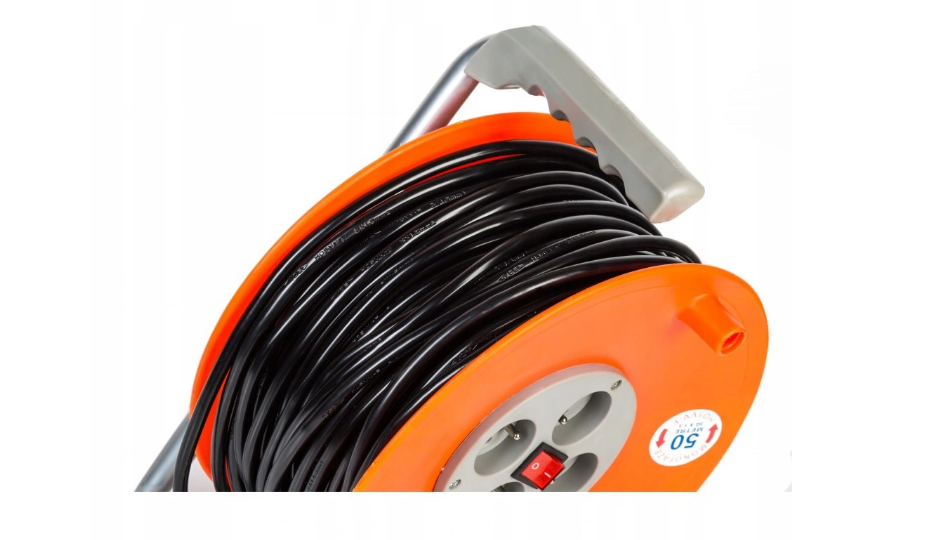 Kovový prodlužovací kabel zahradní buben 50m 3x1,5mm — Délka 50 m