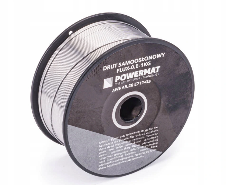 Svařovací drát FLUX 0,8 mm — technické parametry na obalu