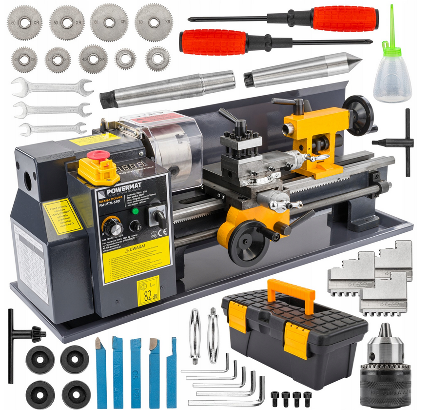 Powermat PM-MTM-550T mini soustruh na kov – celkový pohled