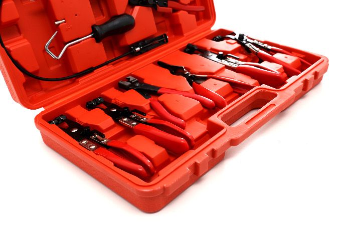 Kleště na stahovací pásky KD10513 – 5polohový ráčnový zámek detail