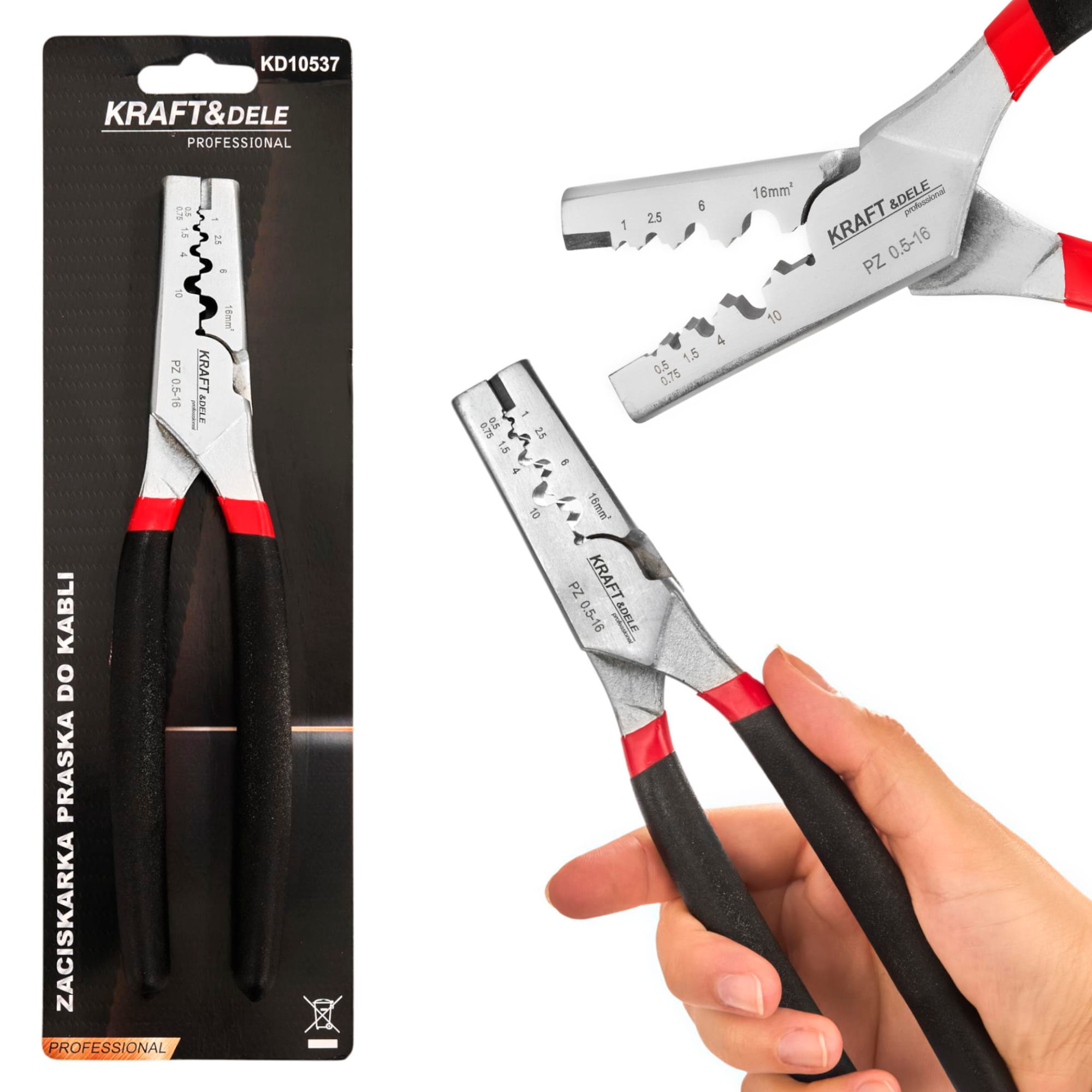 Lisovací kleště na kabelové objímky kd10537