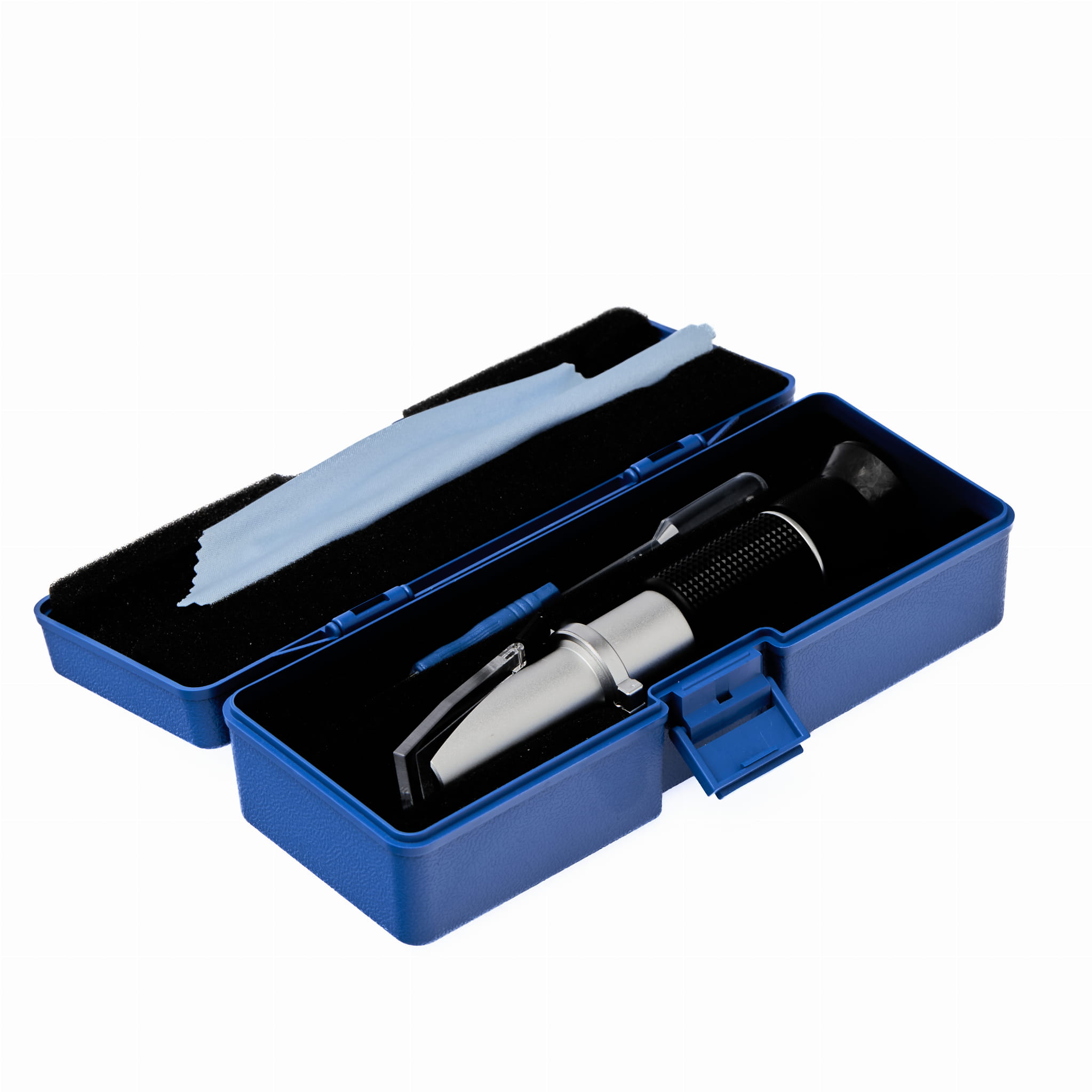 Refraktometr KD10541 – detail hliníkového těla s pryžovým návlekem