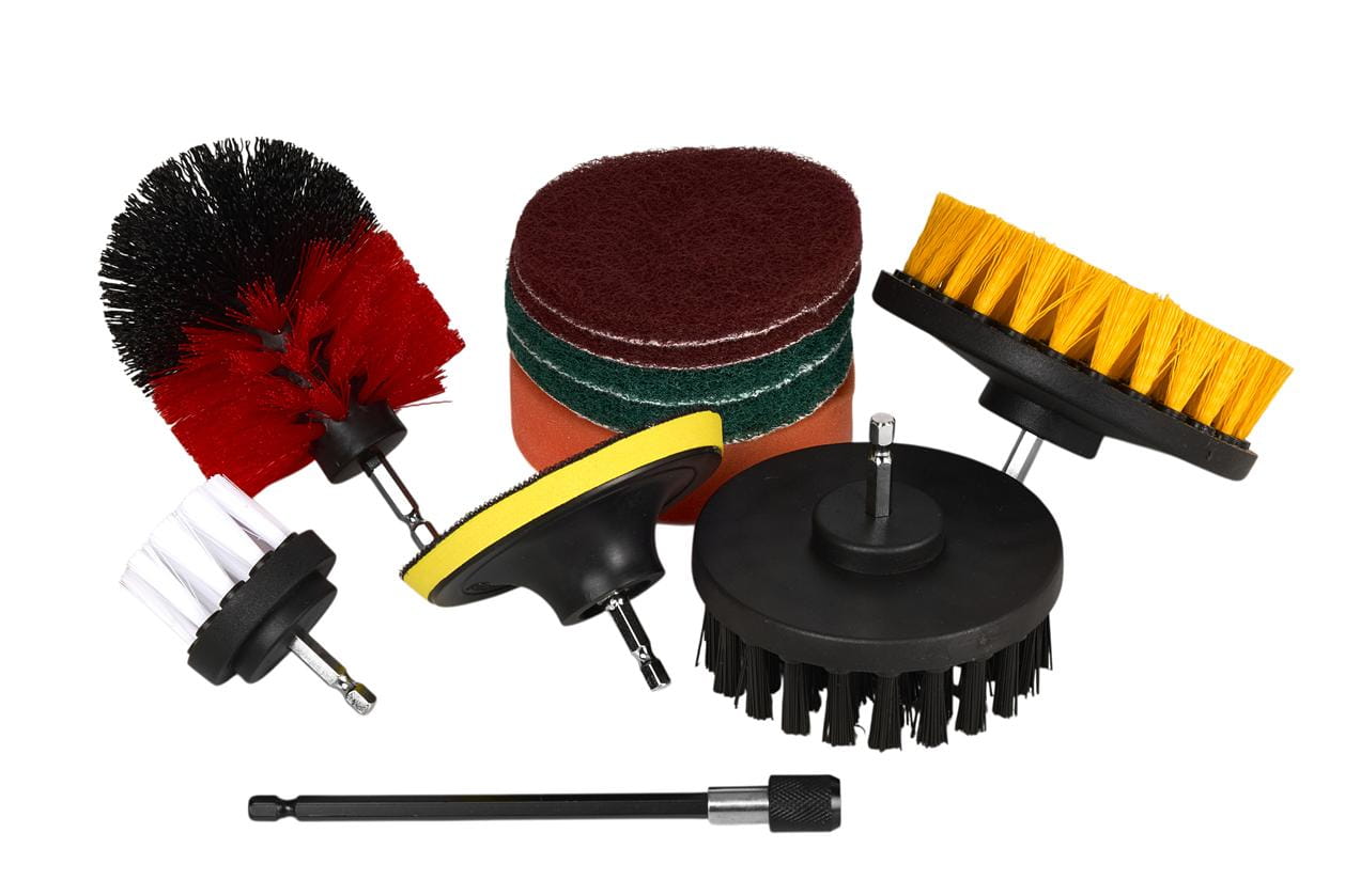 Sada kartáčů pro vrtačku 11 ks KD10996 – detail stopky HEX 1/4